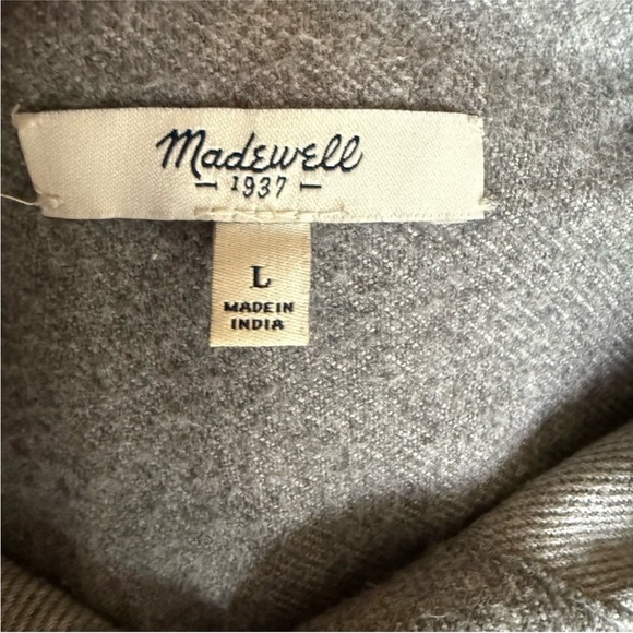 Madewell Sunday Shirt Flannel Shacket L Grey - Picture 9 of 10